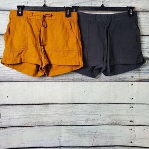 Old Navy Women’s Linen Blend Pull-On Shorts Size Small Mustard & Charcoal